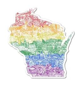 Townsville Art Rainbow Wisconsin - Weatherproof Sticker