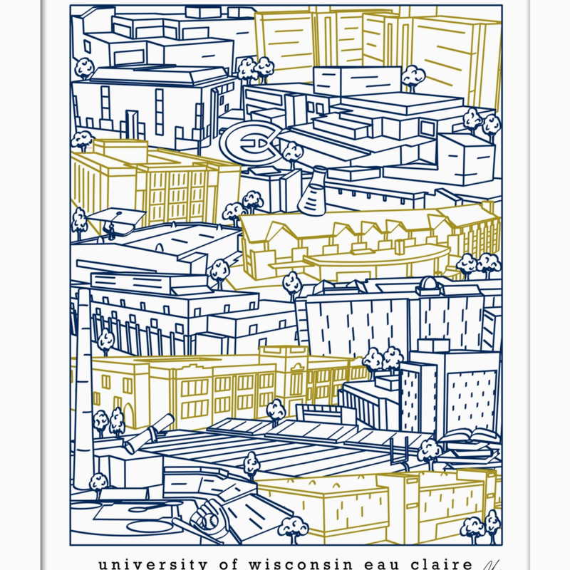 Townsville Art UWEC Campus - Wall Decor Blue/Gold