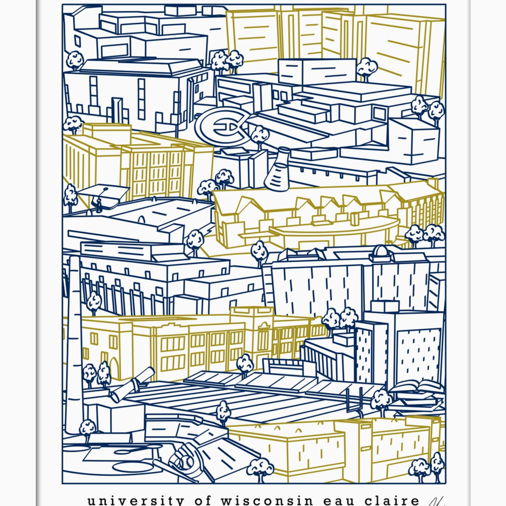 Townsville Art UWEC Campus - Wall Decor Blue/Gold