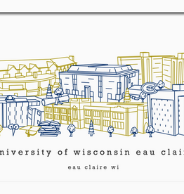 Townsville Art Minimalist UWEC Campus - Wall Decor Blue/Gold