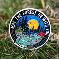 Hey Bear Outdoors May the Forest Be with You Sticker -  Sticker