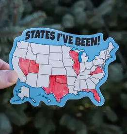 Hey Bear Outdoors States I've Been Us Map Diy Sticker