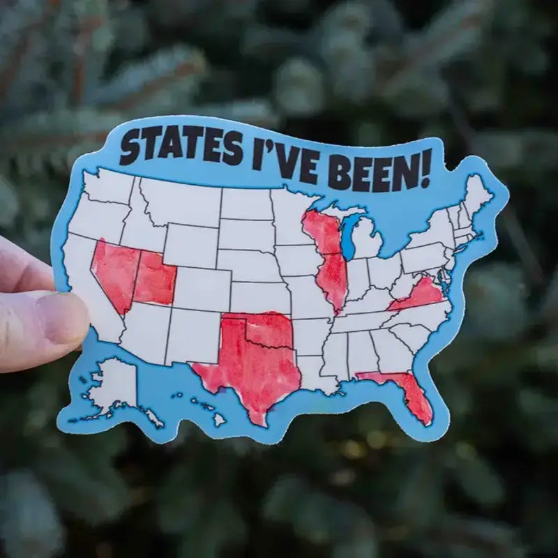Hey Bear Outdoors States I've Been Us Map Diy Sticker