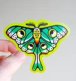 Curlworks Luna Moth - 3" Vinyl Sticker