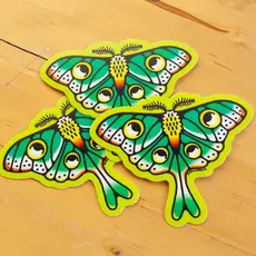 Curlworks Luna Moth - 3" Vinyl Sticker