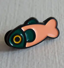 Curlworks Fish Pin - Coral/Dark Green