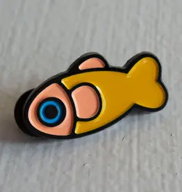 Curlworks Fish Pin - Yellow/Coral