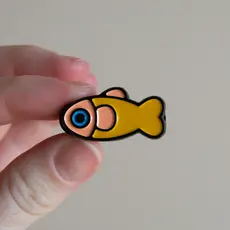 Curlworks Fish Pin - Yellow/Coral
