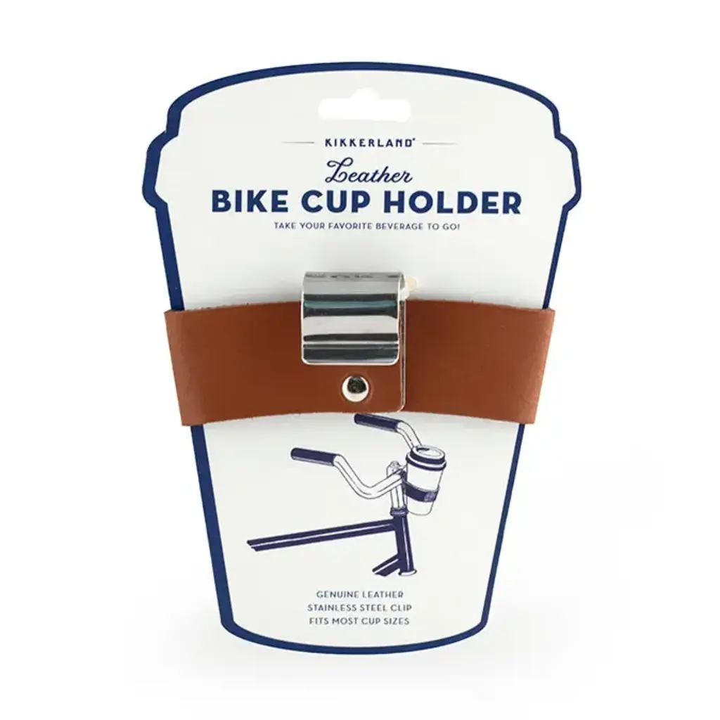 Kikkerland Leather Bike Cup Holder