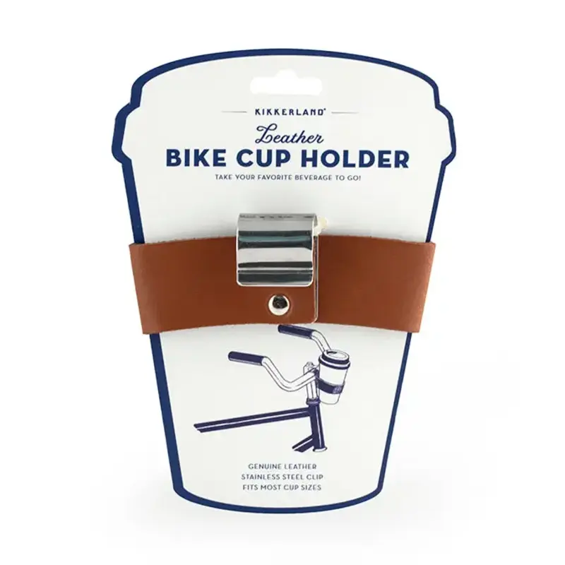 Kikkerland Leather Bike Cup Holder