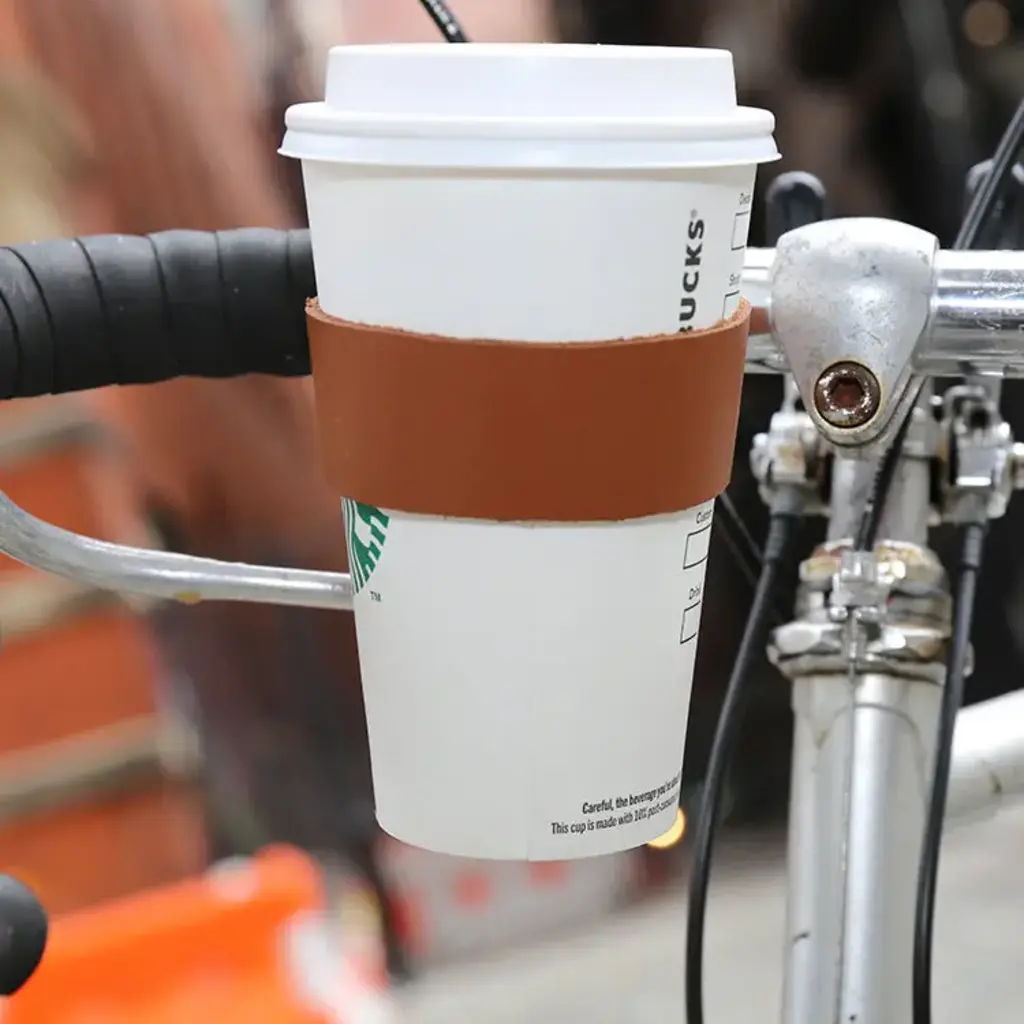 Kikkerland Leather Bike Cup Holder