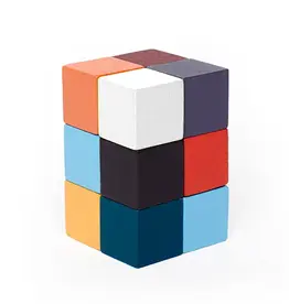 Kikkerland Elasti Cube 3D Wooden Puzzle