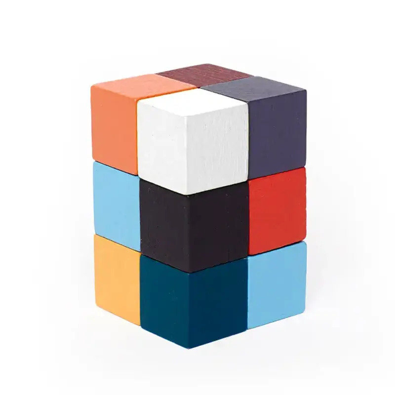 Kikkerland Elasti Cube 3D Wooden Puzzle