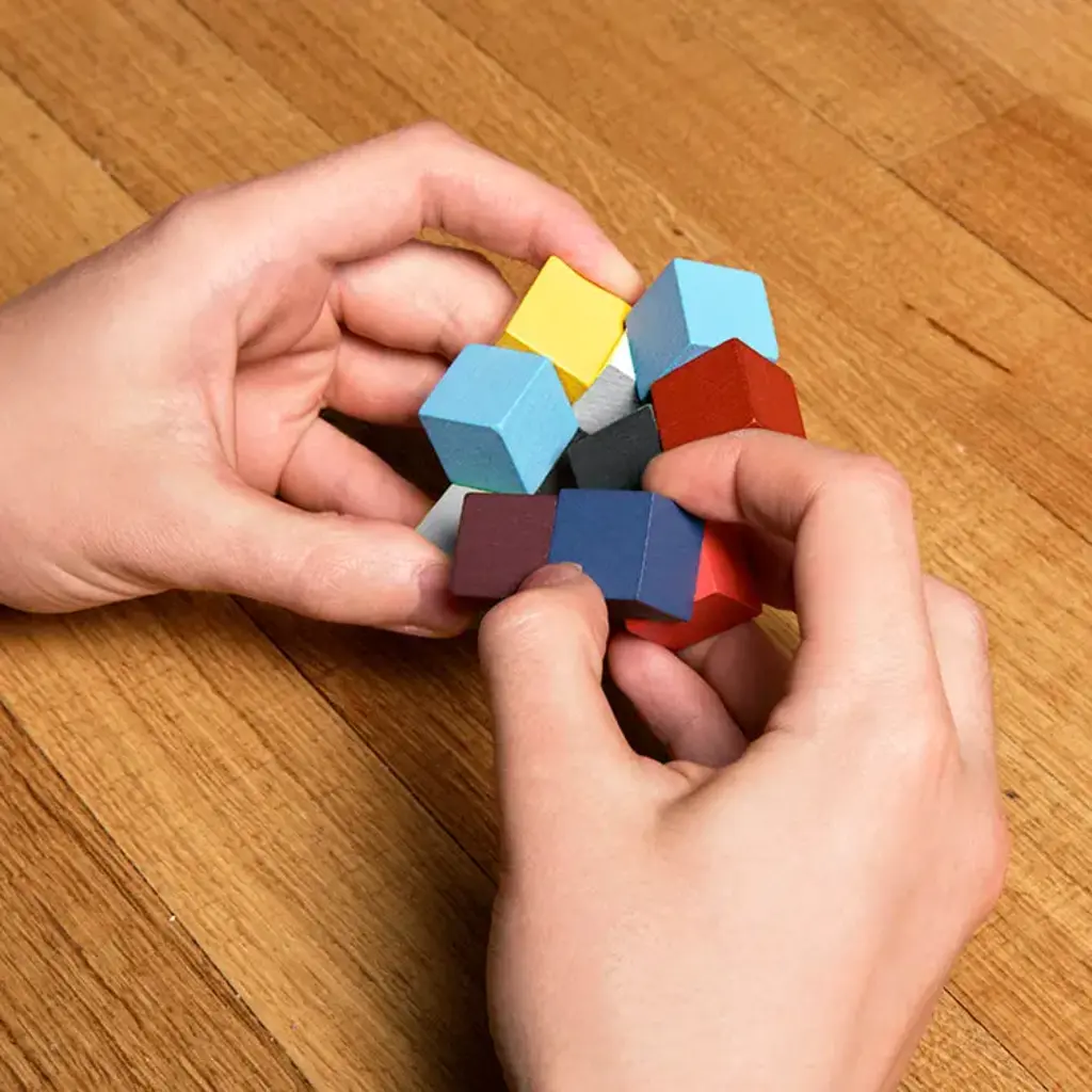 Kikkerland Elasti Cube 3D Wooden Puzzle