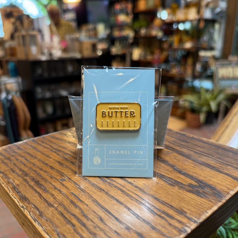 Volume One Enamel Pin - Better with Butter