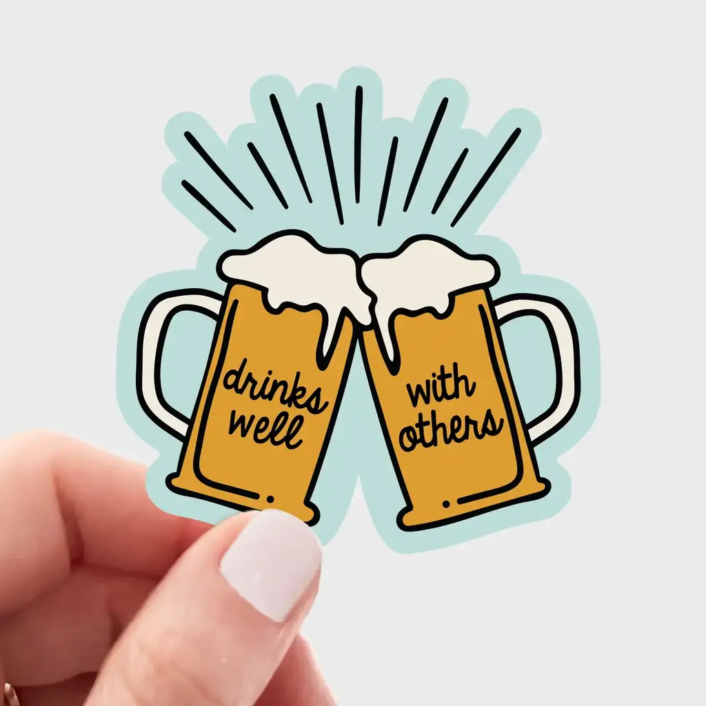 Yarnival (Faire) Drinks Well with Others Sticker