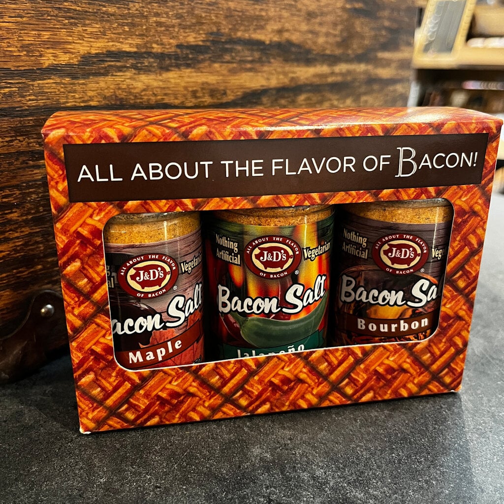 J&D Specialty Foods Bacon Salt 3 Pack - Maple, Jalapeño, Bourbon