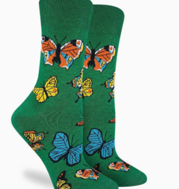 Good Luck Sock Crew Socks - Butterflies (Size 5-9)