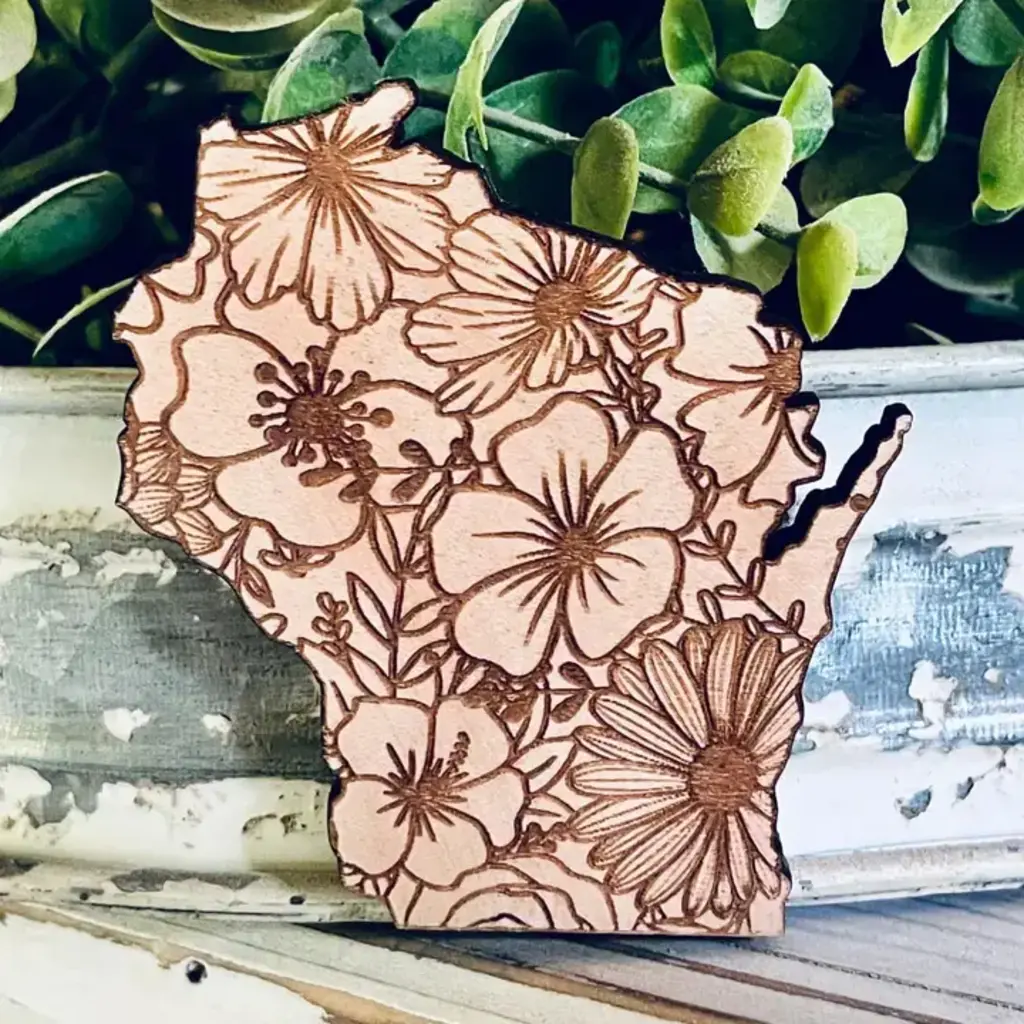 The Farmer's Wife Wisconsin Floral Magnet