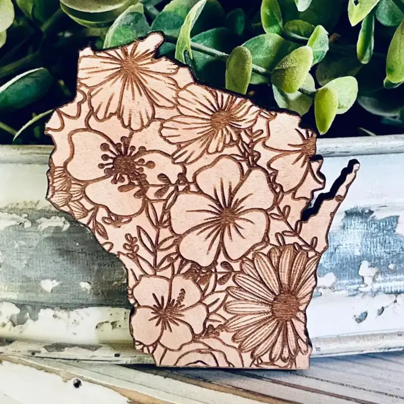 The Farmer's Wife Wisconsin Floral Magnet