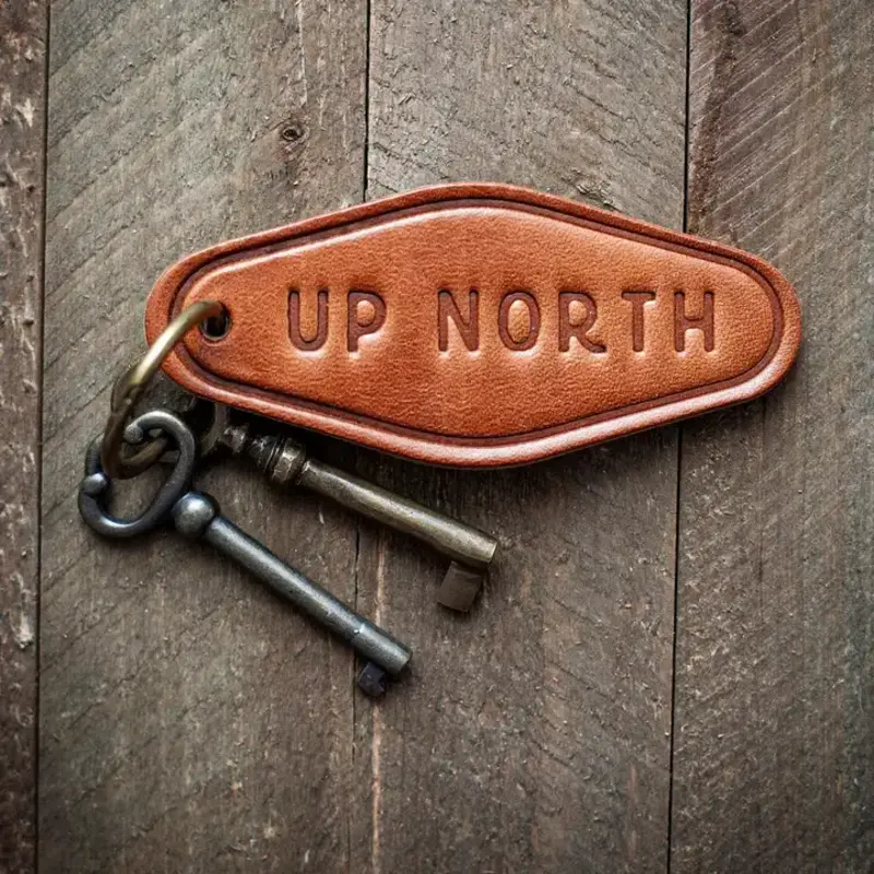 Sugarhouse Leather Up North Leather Keychain