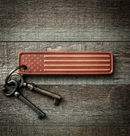 Sugarhouse Leather American Flag Leather Keychain
