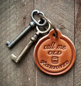 Sugarhouse Leather Call Me Old Fashioned Leather Keychain
