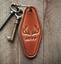 Sugarhouse Leather Hunt Antlers Leather Keychain Motel Style
