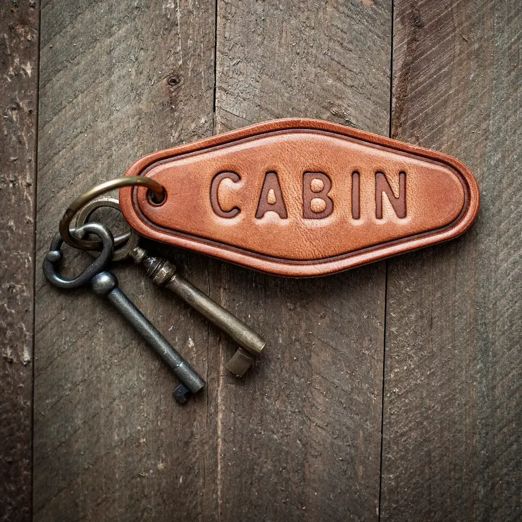 Sugarhouse Leather Cabin Leather Keychain