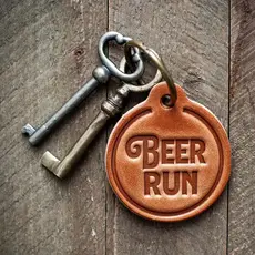 Sugarhouse Leather Beer Run Leather Keychain