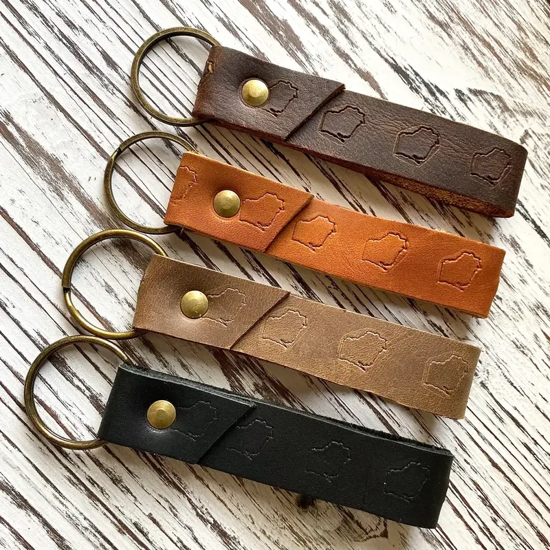 Blu Mountain Co. Stamped Keychain - WI