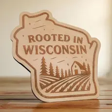 Ellie Joe Design Co. Wood Magnet - Rooted in Wisconsin