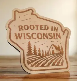 Ellie Joe Design Co. Wood Magnet - Rooted in Wisconsin