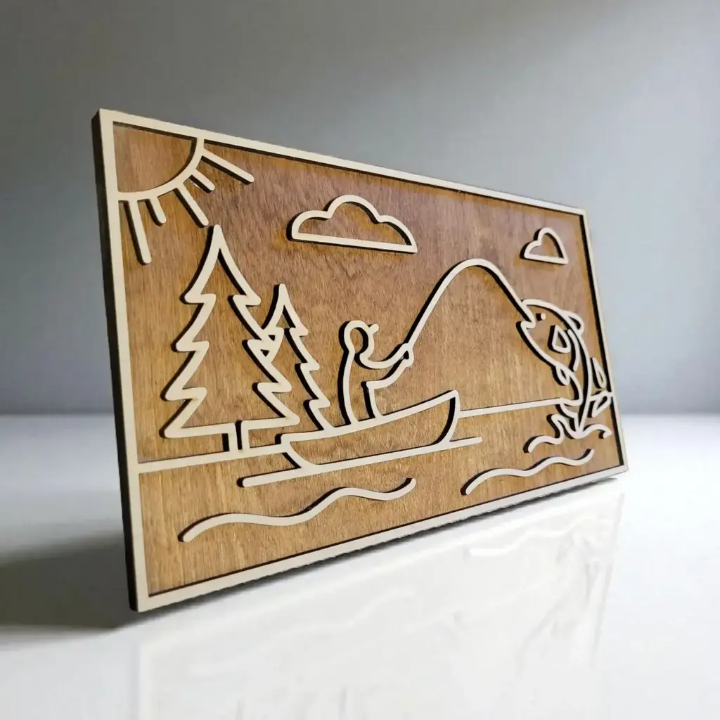 Ellie Joe Design Co. Wood Sign - North Woods Fishing