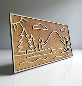 Ellie Joe Design Co. Wood Sign - North Woods Fishing