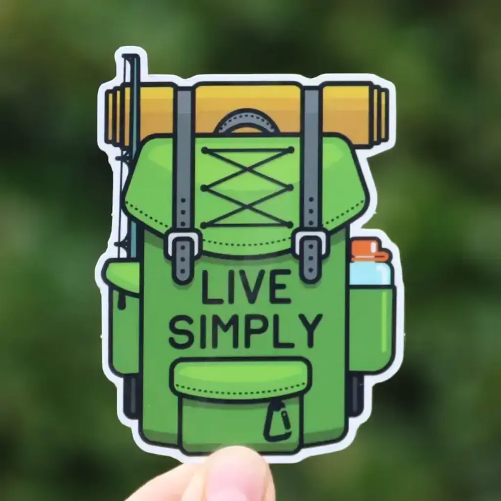 Squatchy Sticker - Live Simply Backpack