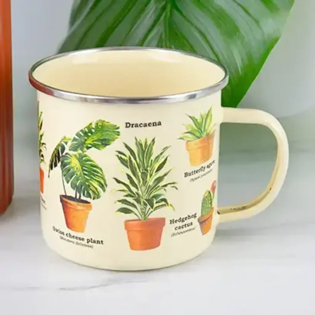 Gift Republic Enamel Mug - Houseplant