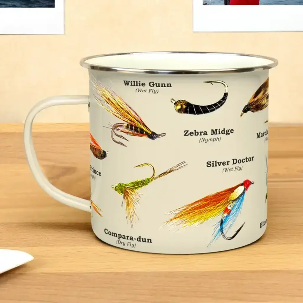 Gift Republic Enamel Mug - Fly Fishing