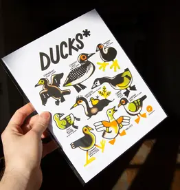 Curlworks Ducks (Not A Duck) - 8x10" Risograph Print
