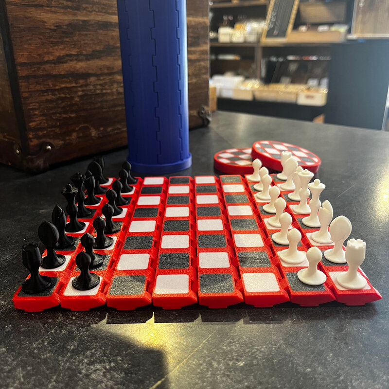 Dave West 3D Printed Chess Set - Self Storing and Travel