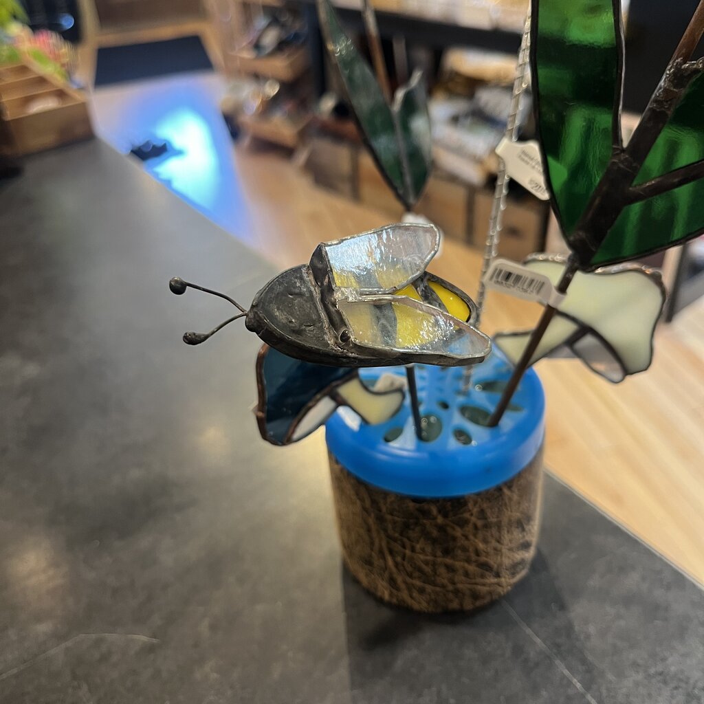 Nancy Jackson Stained Glass -  Bee on Stake
