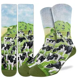 Good Luck Sock Crew Socks - Dairy Cows (Size 8-13)
