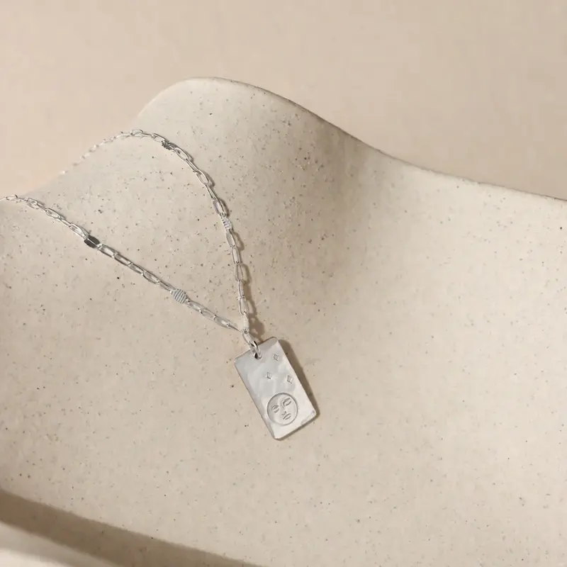 Token (Faire) Moon + Back Necklace - Sterling Silver - 18"