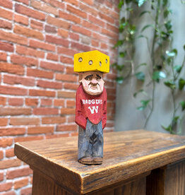 Denny Williams Wood Carving - Wisconsin Badger Cheesehead