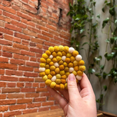 Wool Jamboree Yellow Felt Ball Coaster