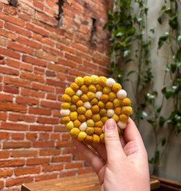 Wool Jamboree Yellow Felt Ball Coaster