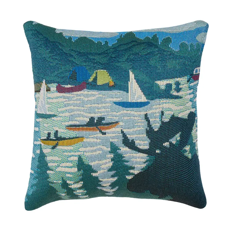 Liora Manne Indoor/Outdoor Pillow - Marina Lake Life 18 x 18