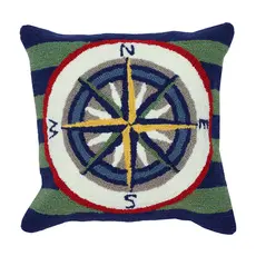 Liora Manne Indoor/Outdoor Pillow - Striped Compass 18 x 18