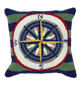 Liora Manne Indoor/Outdoor Pillow - Striped Compass 18 x 18