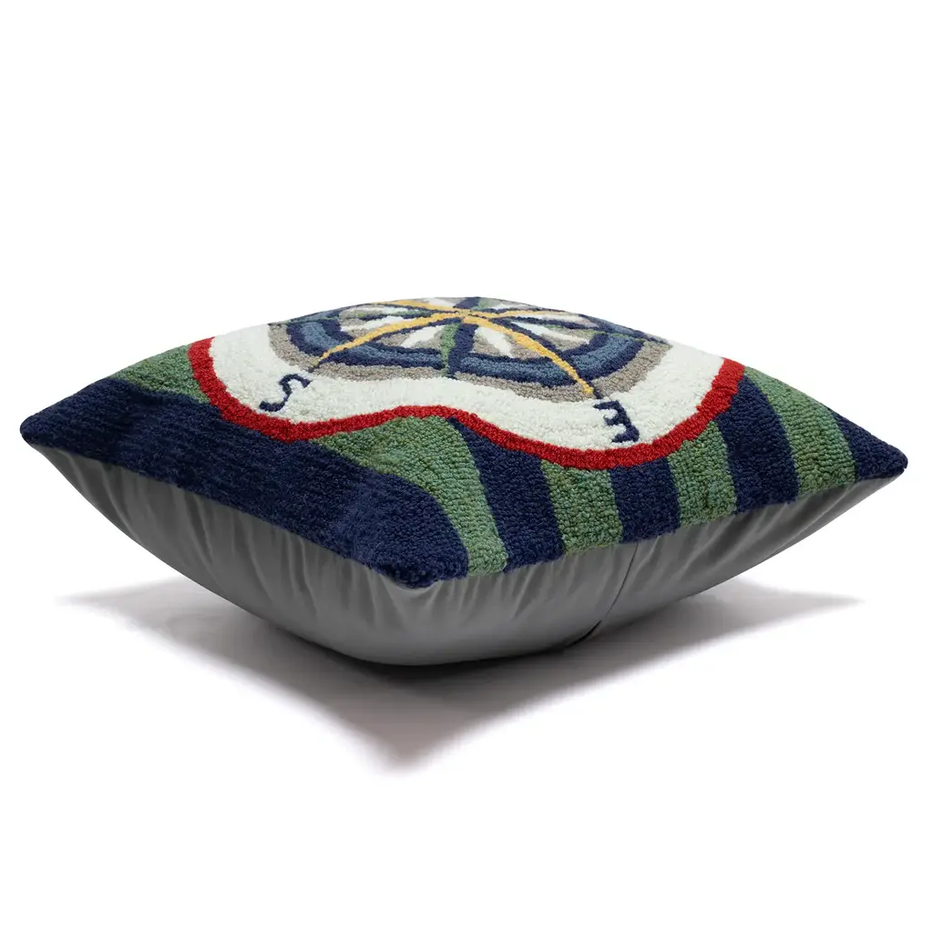 Liora Manne Indoor/Outdoor Pillow - Striped Compass 18 x 18